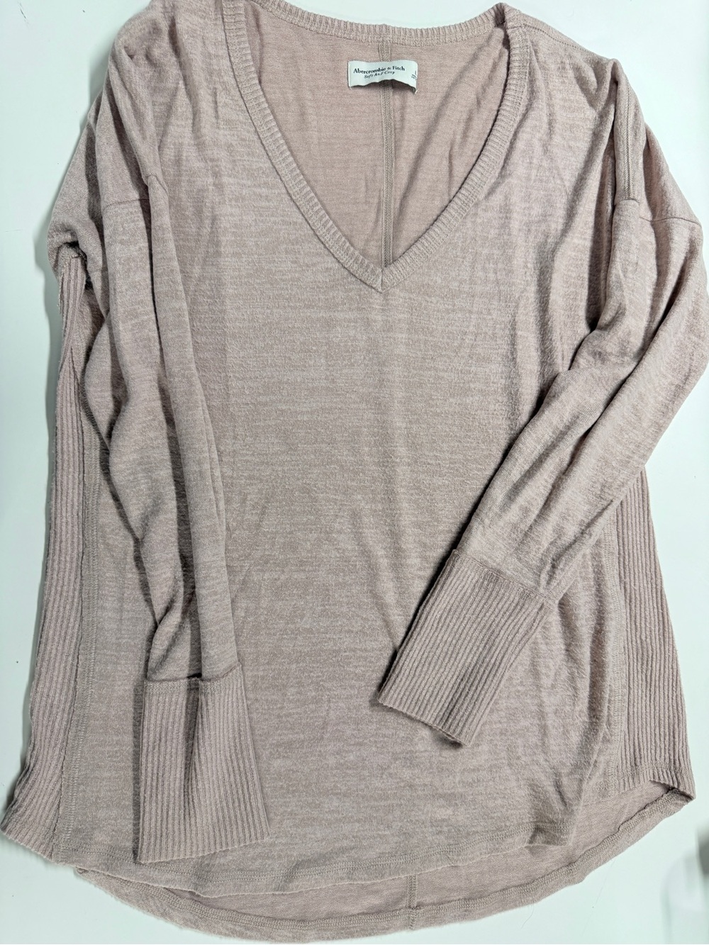 Abercrombie & Fitch Dusty Pink Crewneck Lightweight Top